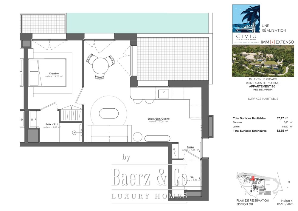 CIVIÙ B01 — One-bedroom garden apartment with private terrace image