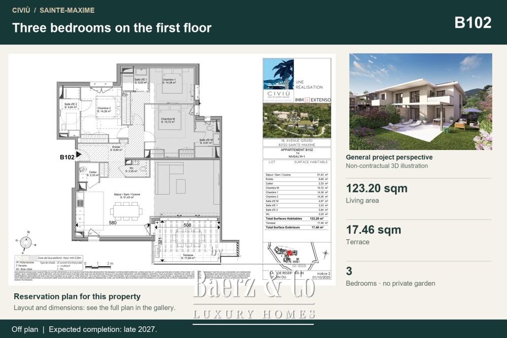 Sainte-Maxime — Three-bedroom first-floor apartment; under option image