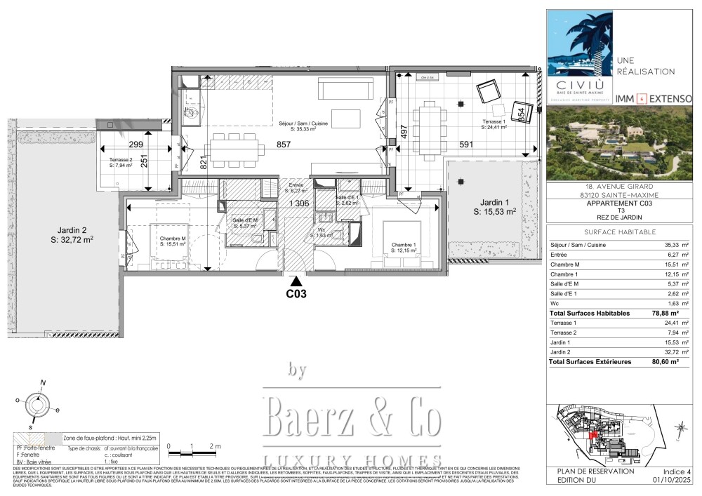 Sainte-Maxime — Dual-aspect two-bedroom apartment with two outdoor areas image