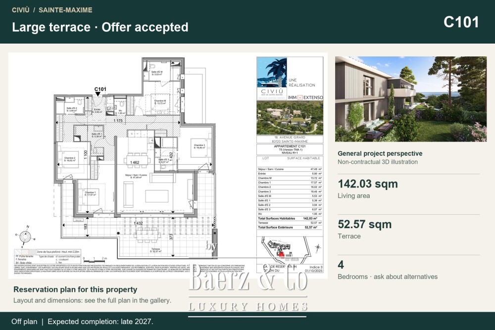 Sainte-Maxime — Four-bedroom apartment with large terrace; offer accepted image
