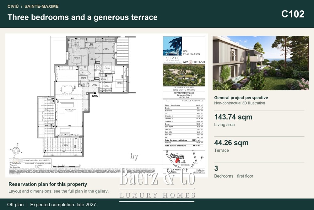 Sainte-Maxime — Three-bedroom first-floor apartment with a large terrace image