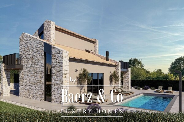 photo 2 Istria, Mrgani, modern villa under construction with a view of the Lim Bay