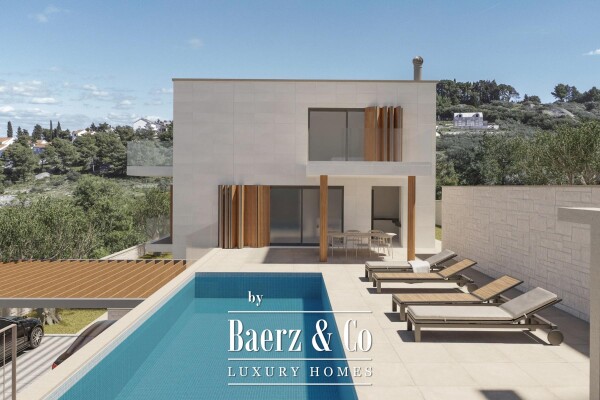 photo 4 Brač, Sutivan, modern villa under construction with open sea view