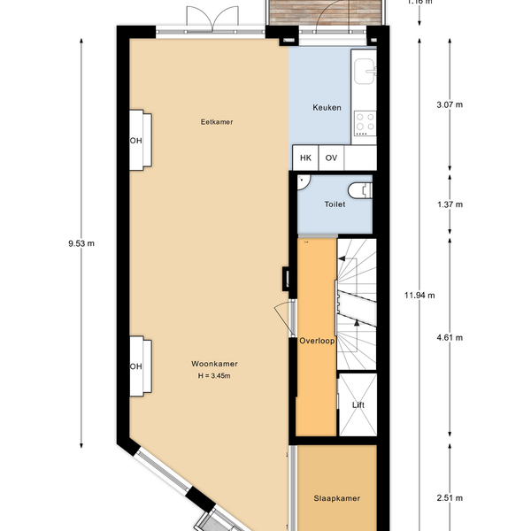 Floor Plan 1 - Jacob Obrechtstraat 9 1