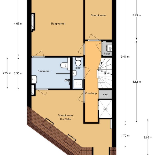 Floor Plan 3 - Jacob Obrechtstraat 9 1