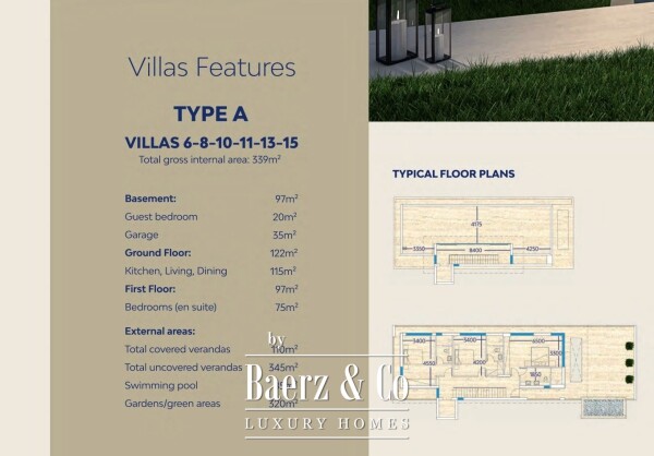 Floor Plan 1 - Blue Sky Exclusive Collection – key ready 4 bedroom beachfront villa with infinity pool and lift, Pervolia (villa 8)