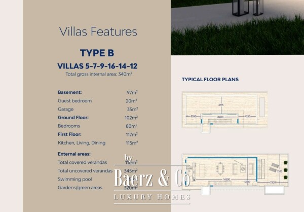 Floor Plan 1 - Blue Sky Exclusive Collection – key ready 4 bedroom beachfront villa with infinity pool and lift, Pervolia (villa 9)