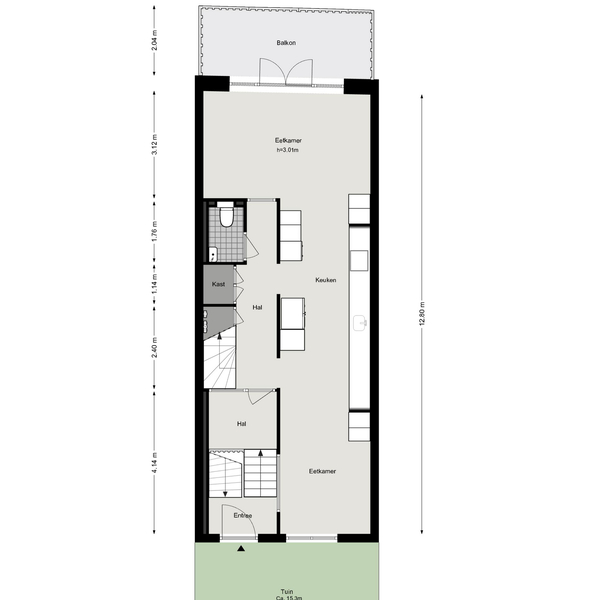 Floor Plan 1 - Amsteldijk 38 H