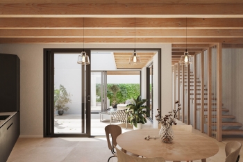 Architectural patio residence with private courtyard and rooftop living